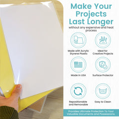 Con-Tact Clear Protective Liner on documents provides a clear protective layer.