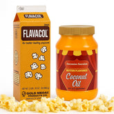 Concession Essentials Flavacol 35oz salt bottle showing fine crystals for even coating