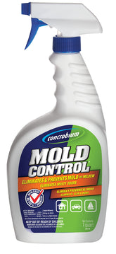 Concrobium Mold Control spray 32 oz bottle treats mold across surfaces, reducing musty odors.