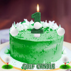 Conelist Golf 1 Candle with adjustable pole and holder on cake