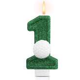 Conelist Golf 1 Candle: green cake topper for first birthdays