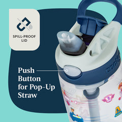 Contigo Paw Patrol Aubrey bottle lid shows spill-proof design for travel
