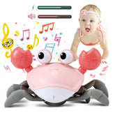 Control Future pink crawling crab tummy time toy with lights and sounds for engagement