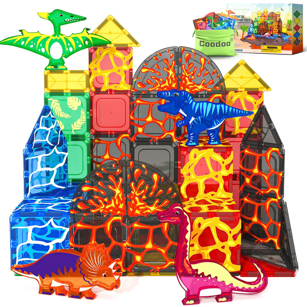 Coodoo Lava Dinosaur tiles featuring erupting lava for immersive play.