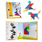 Coogam Travel Tangram puzzle cover showing a portable brain teaser for on-the-go play