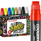 Coogert jumbo poster markers in rainbow set for bold, fade-resistant posters.