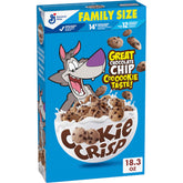 Cookie Crisp breakfast bowl with milk, quick kid-friendly morning.