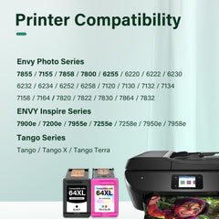 Cool Toner 64XL tri-color ink cartridge provides vibrant color for photos and graphics.