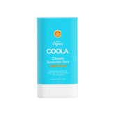 COOLA Organic Face Sunscreen SPF 30 stick with tropical coconut scent protects outdoors.