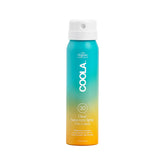 COOLA Piña Colada sunscreen spray bottle with SPF 30 and reef-friendly formula.