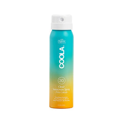 COOLA Piña Colada sunscreen spray bottle with SPF 30 and reef-friendly formula.