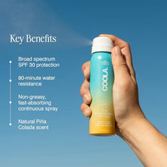 COOLA Piña Colada sunscreen label highlights antioxidant-rich Plant Protection ingredients.