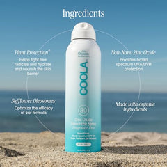 COOLA water-resistant SPF 30 spray for outdoor activities