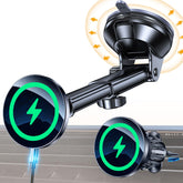 Coolpow MagSafe car mount with a strong magnet for secure hands-free charging.