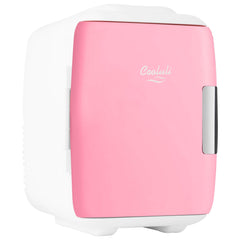 Cooluli 4L mini fridge front view, compact bedside-friendly design.