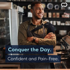 Copper Compression cross-chest strap enables customizable fit for both shoulders