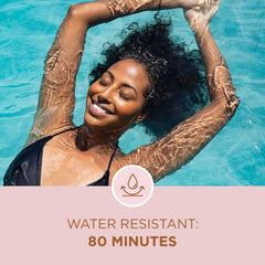 Coppertone Glow Shimmer SPF 30 spray in action for easy application