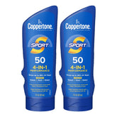 Coppertone Sport Sunscreen Lotion bottle front view offering broad SPF 50 protection.