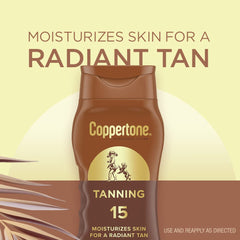 Applying Coppertone lotion on hand for easy reapplication