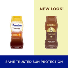 Close-up of Coppertone lotion texture showing lightweight non-greasy feel