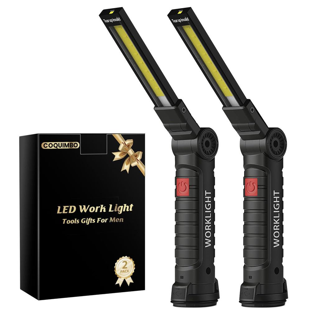 Coquimbo rechargeable LED work light with magnetic base front view for hands-free grilling.