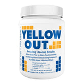 Coral Seas Yellow Out bottle label ready for yellow algae treatment with shock