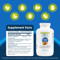 Core Med Science liposomal vitamin C closeup highlights softgels for absorption