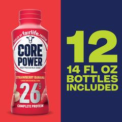 Core Power nutrition panel close-up, showcasing 26g protein per bottle.