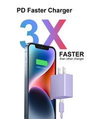Coreykin 6ft fast charging cable shown with charger for flexible placement.