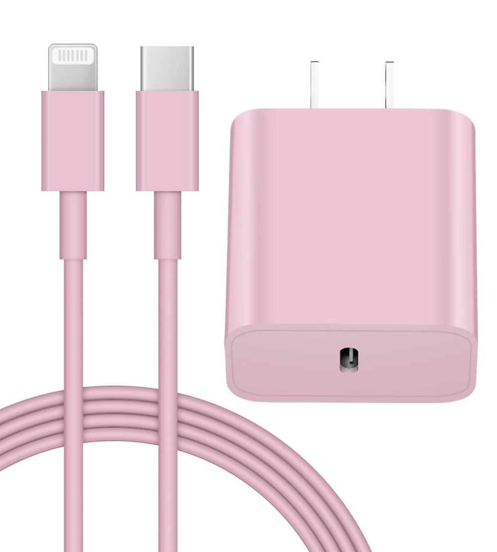 Coreykin iPhone pink 20W USB-C wall charger ready for fast charging