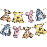 CORODER Cute Bear Banner cards laid out for easy assembly, ideal party decor