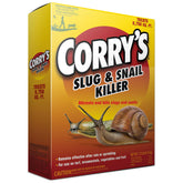 Corry's Slug Snail Killer bait pellets on soil surface for fast garden pest control