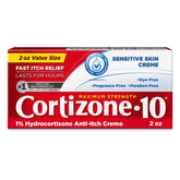 Cortizone 10 max-strength sensitive-skin tube offers fast itch relief for minor irritations