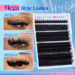 CORUSCATE spiky lash clusters 18mm create fuller dramatic eyes.