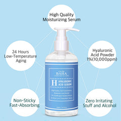 Cos De BAHA Hyaluronic Serum ingredients base with purified water for a simple formulation