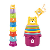 Cosaway baby stacking cups hero view showcasing nine sizes for developmental play