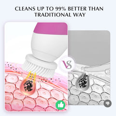 COSLUS FBS-D waterproof rotating brush ready for in-shower cleansing.