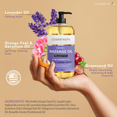Cosmetasa Lavender Massage Oil roller in use for soothing self-massage