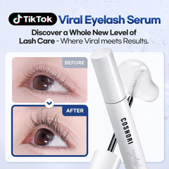 COSNORI peptide and hyaluronic acid formula detail on lashes.