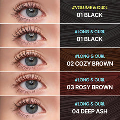 COSNORI Perfect Setting Mascara 02 Cozy Brown brush detail for precise lash definition.