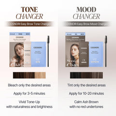 Pre-measured cream and powder simplify mixing for a smooth brow tint.