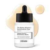 COSRX 2% Alpha Arbutin serum bottle targets uneven tone for brighter skin.