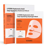 COSRX 5 PDRN Hydrogel Mask packaging highlights premium hydration for nightly care.
