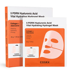 COSRX 5 PDRN Hydrogel Mask packaging highlights premium hydration for nightly care.