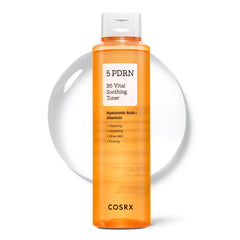 COSRX 5 PDRN B5 toner bottle pour delivering calming hydration for daily care