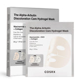 COSRX Alpha-Arbutin hydrogel mask on skin for hydration and even tone