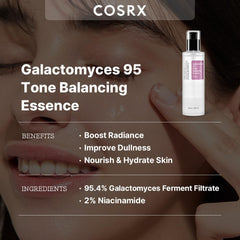 Texture swatch of COSRX Galactomyces 95 toner highlighting light, fast absorption