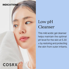 CosRX gel cleanser creating a light foamy lather on skin