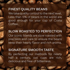 Rainforest Alliance certification badge on Costa packaging