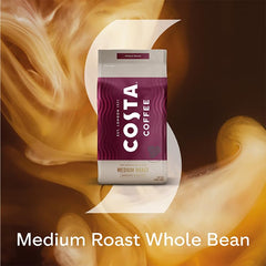 Steaming Costa Signature Blend cup highlights balanced flavor